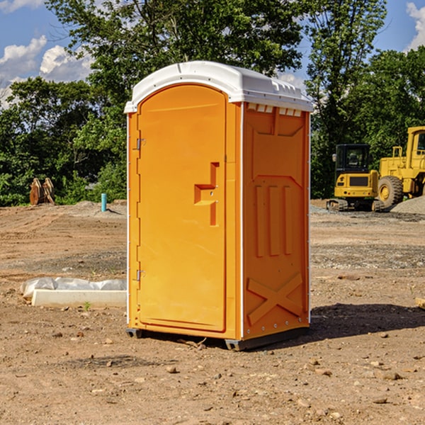 can i customize the exterior of the portable restrooms with my event logo or branding in Buffington